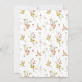 Girl Baby in Bloom Coquette Bow Wildblume Dusche Einladung (Rückseite)