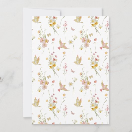 Girl Baby in Bloom Coquette Bow Wildblume Dusche Einladung (Rückseite)