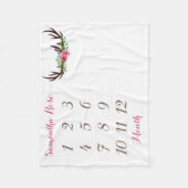 Girl Baby Milestone Blanket Size 40"x30" Fleecedecke (Vorderseite)