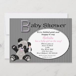 Girl Baby Panda Babydusche Einladung