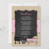 Girl Baby Q danke dir ein Gedicht / GRILLEN Babydu Einladung (Vorderseite)