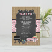 Girl Baby Q Gedicht Dankeschön Karte (Stehend Vorderseite)