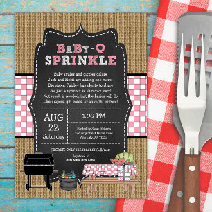 Girl Baby Q Sprinkle, GRILLEN Baby Dusche Einladung