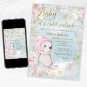 Girl Baby seine kalte Außendusche Einladung