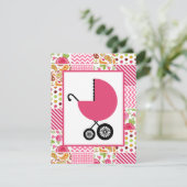 Girl Baby Shooter - Girly Patchwork Einladung (Stehend Vorderseite)