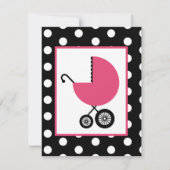 Girl Baby Shooter - Pink Carriage & Polka Dots Einladung (Vorderseite)