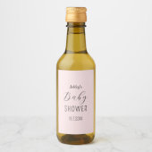 Girl Baby Shower Blush Pink Elegant Weinetikett (Vorderseite)