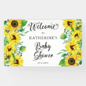 Girl Baby Shower Boho Sunflowers | Eukalyptus Banner (Horizontal)