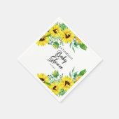 Girl Baby Shower Boho Sunflowers | Eukalyptus Serviette (Ecke)