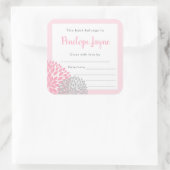 Girl Baby Shower Buchzeichen, bringen Sie ein Buch Quadratischer Aufkleber (Tasche)