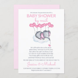 Girl Baby Shower by Mail Pink Elephant auf Cloud Einladung
