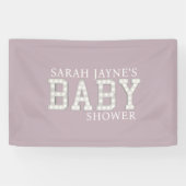 Girl Baby Shower Dusty Pink Custom Party Banner (Horizontal)