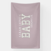 Girl Baby Shower Dusty Pink Custom Party Banner (Vertikal)