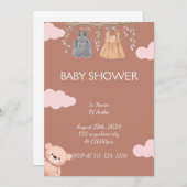 GIRL BABY SHOWER EINLADUNG (Vorne/Hinten)