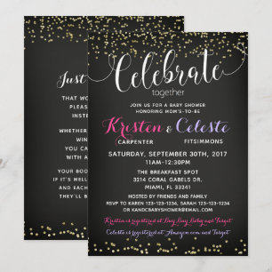 Girl Baby Shower Einladung kombiniert Freunde