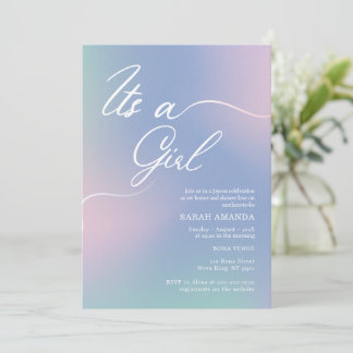 Girl Baby Shower Einladung mit eleganten Gradient