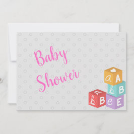 Girl Baby Shower mit ABC Blocks Einladung