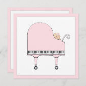 Girl Baby Shower Music Theme Einladung (Vorne/Hinten)