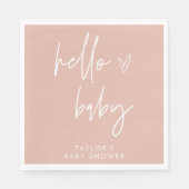 Girl Baby Shower Napkins Blush Pink Boho Dekoratio Serviette (Vorderseite)