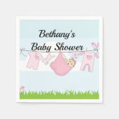 Girl Baby Shower oder Reveal Party Paper Napkins Serviette (Vorderseite)