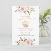 Girl Baby Shower Par-Tea Einladung (Stehend Vorderseite)