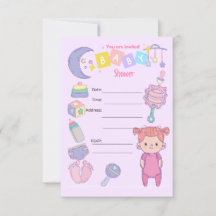 GIRL BABY SHOWER PARTY EINLADUNG