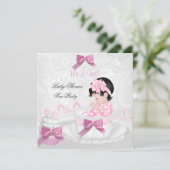 Girl Baby Shower Pink Baby Teacup Tee Party Einladung (Stehend Vorderseite)