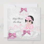 Girl Baby Shower Pink Baby Teacup Tee Party Einladung (Vorderseite)