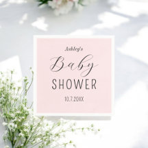 Girl Baby Shower Rosa Elegantes Papier Napkin