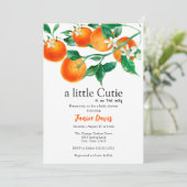 Girl Baby Shower Set, Little Süsse Baby, Orange Einladung (Stehend Vorderseite)