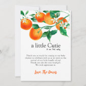 Girl Baby Shower Set, Little Süsse Baby, Orange Einladung (Vorderseite)