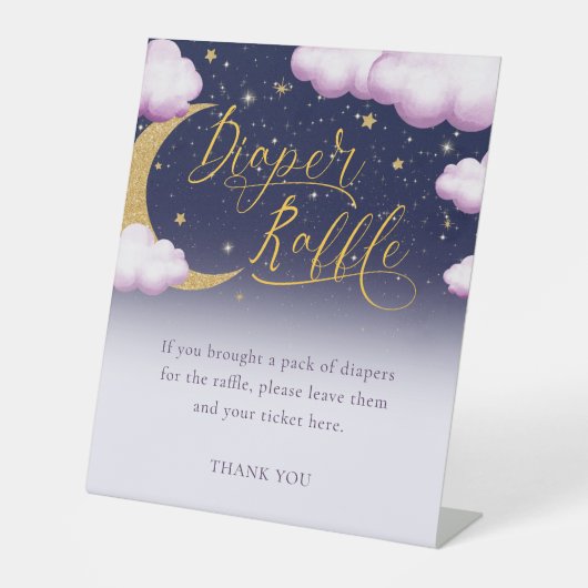 Girl Baby Shower Twinkle Little Star Diaper Raffle Sockelschild (Vorderseite)