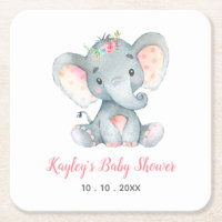 Girl Baby Shower Untersetzer (Elephant Pink)