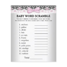 Girl Baby Showspiele Word Scramble Rhyme Quiz