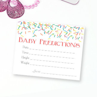 Girl Baby Sprinkle Baby Predictions Game Begleitkarte