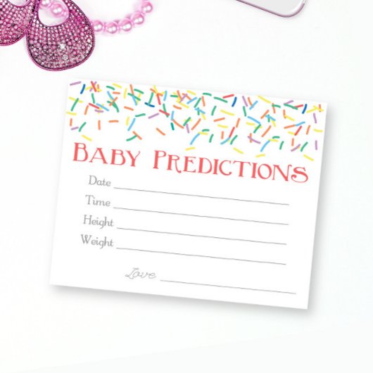 Girl Baby Sprinkle Baby Predictions Game Begleitkarte