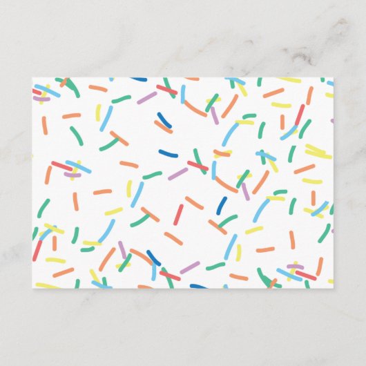 Girl Baby Sprinkle Baby Predictions Game Begleitkarte (Rückseite)