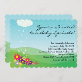 Girl Baby Sprinkle Einladung, Blume und Regen Einladung (Vorne/Hinten)