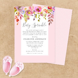 Girl Baby Sprinkle Einladung, rosa Blumenstrauß Einladung