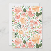 Girl baby sprinkle peach floral rustic einladung (Rückseite)