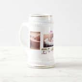 GIRL BABY STATT Foto Collage Keepake GIFT Bierglas (Vorderseite Links)