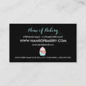 Girl-Bäckerei Niedlich Blue Cupcake mit rosa Blume Visitenkarte (Rückseite)