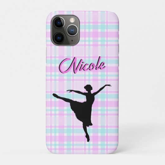 Girl Ballerina Ballroom Dance Kariert Pastel Case-Mate iPhone Hülle (Rückseite)
