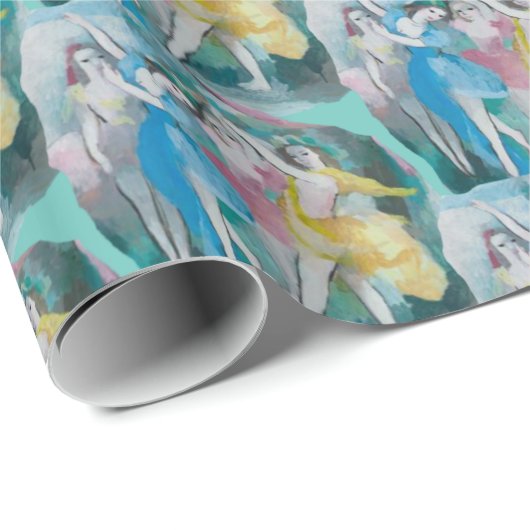 Girl Ballerina Dancers Thunder_Cove Geschenkpapier (Rolleneckpunkt)