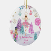 Girl Ballerina Nutcracker 1. Weihnachten Keramik Ornament (Rechts)