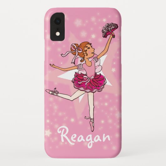 Girl ballerina rosa Tänzernadel iPhone Case (Rückseite)