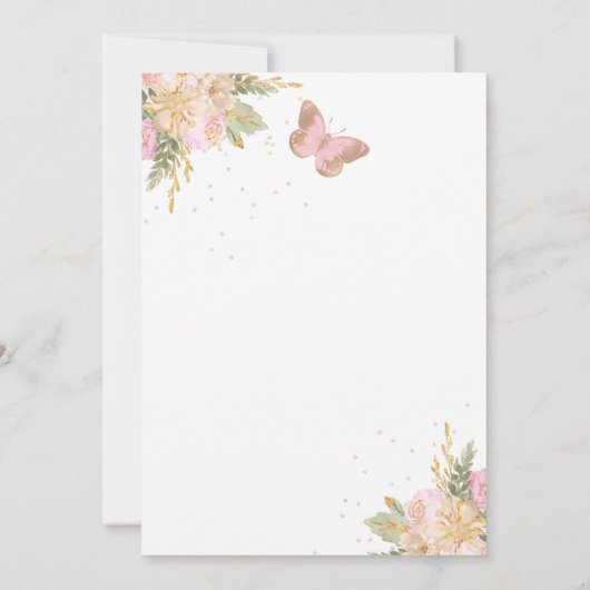 Girl Balloon Baby Dusche Einladung (Rückseite)