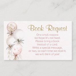 Girl Balloon Book Request Card Visitenkarte