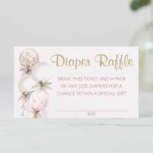 Girl Balloon Diaper Raffles Tickets
