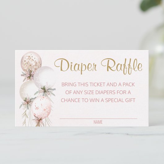 Girl Balloon Diaper Raffles Tickets